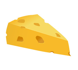 piece of cheese, vector illustration isolated on white background or transparent background