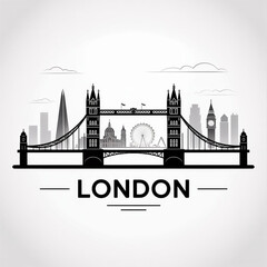 London Skyline Silhouette — Iconic Historic and Modern City Vector Illustration