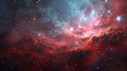 Universe with shining psychedelic colored stars