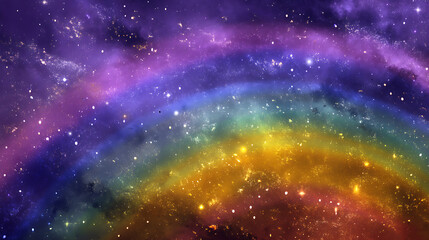 Universe with shining psychedelic colored stars
