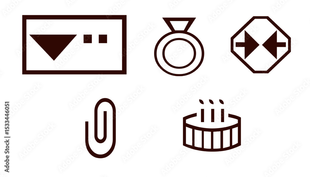 Aufkleber simple line art icon set | minimalist vector symbols for graphic design, web ui, app development, an