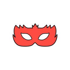 Red Super Hero Mask. Face Character design elements 