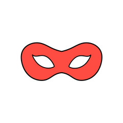 Red Super Hero Mask. Face Character design elements 