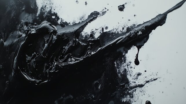Monochrome Fluidity: An abstract depiction of movement and form in black ink