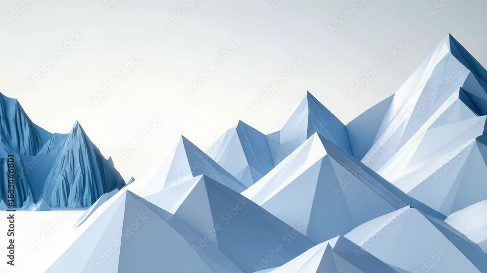 Poster abstract triangular mountain range formation with sharp peaks, set against a seamless backdrop, conv