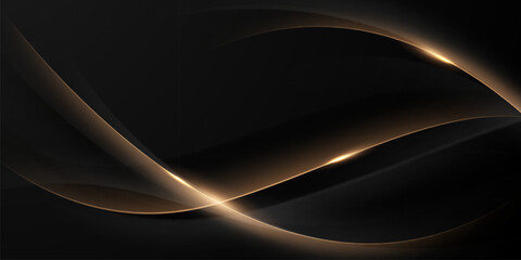Black background with a luxurious gold effect. Vector illustration