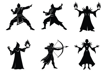 set of silhouettes of RPG