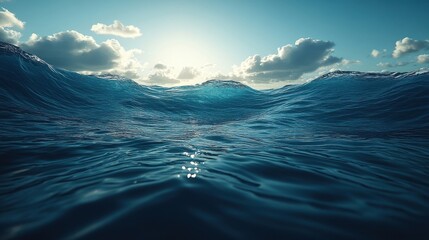 Crystal Clear Ocean Wave Under Sky During Sunny Day Background