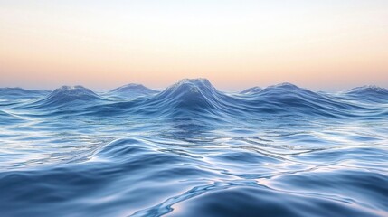 Low Poly Mountains Landscape with Water Surface and Abstract Aesthetic Background