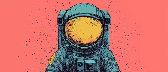 Minimalist Astronaut Design with Embroidery and Oshare Kei Style