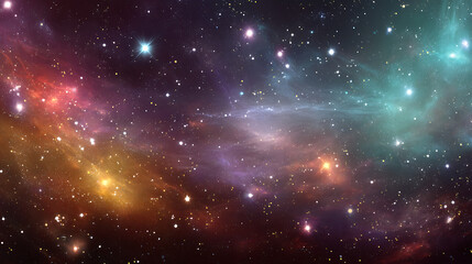 Universe with psychedelic and beautiful stars