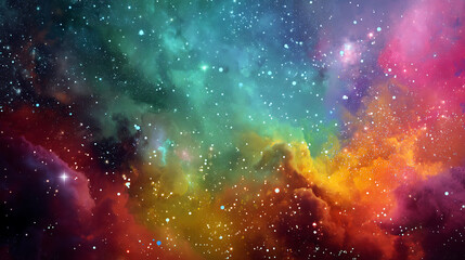Universe with psychedelic and beautiful stars
