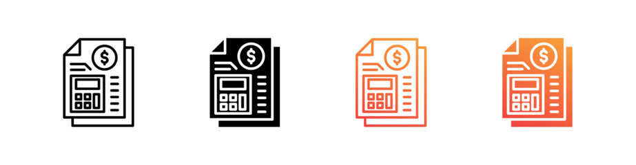 Accounts Multiple Style Icon Set Vector 