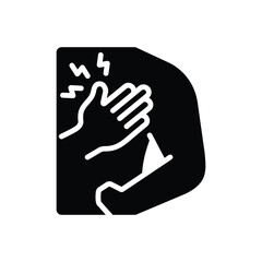 Black solid icon for pain