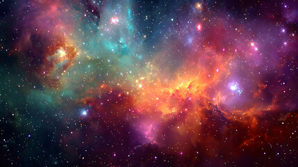 Universe with psychedelic and beautiful stars