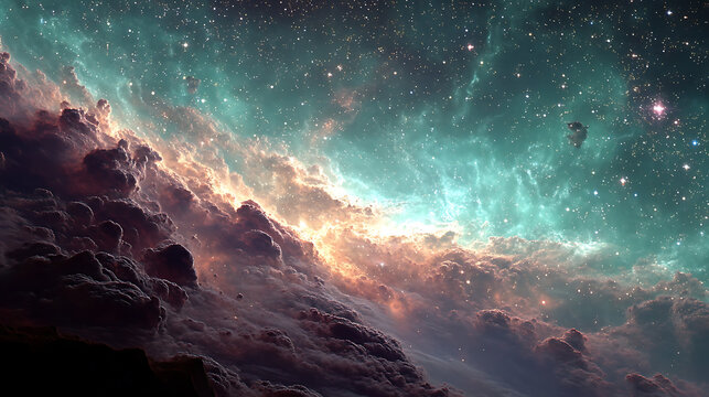 Universe with psychedelic and beautiful stars