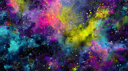 Universe with psychedelic and beautiful stars