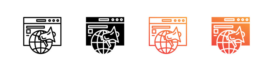 Content Marketing Multiple Style Icon Set Vector 