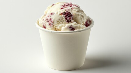 A white ice cream in a paper cup