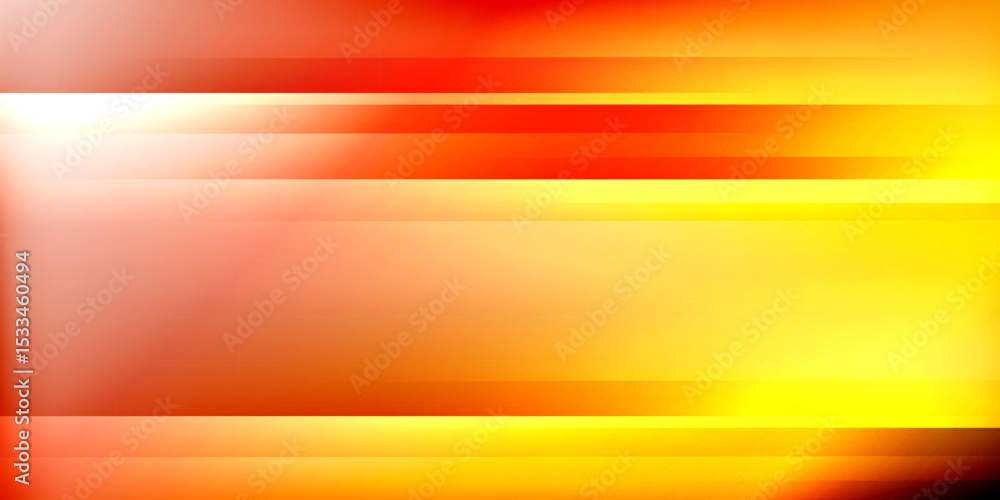 Poster Abstract gradients dominate image. Warm colors blend, creating dynamic visual effect. Horizontal bands suggest light or energy flow.