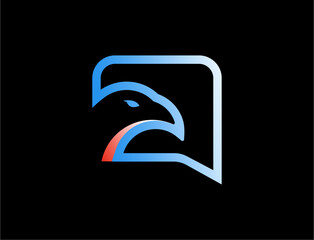 Eagle head in speech bubble graphic design