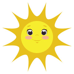 Cute sun vector cartoon illustration