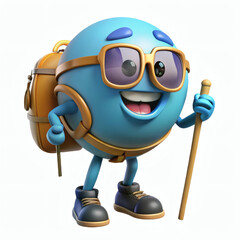 3d penguin in baseball cap with binoculars  3d highly resolution asset 