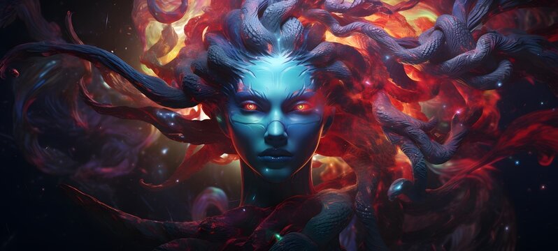 galaxy version of medusa World, ai generative