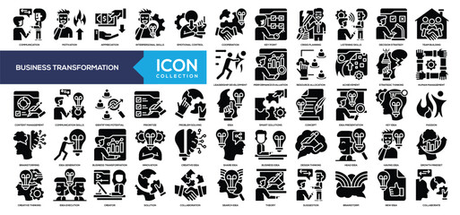 Obraz premium Glyph - Business Transformation Icon Collection