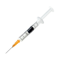 A syringe with a needle and a plastic tube