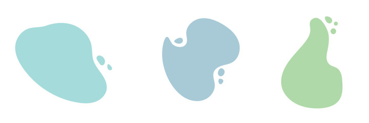 Abstract shapes design fluid background elements vector or colorful liquid creative geometric splashes figures isolated white backdrop modern trendy illustration . Vector Illustration . EPS 10 . 