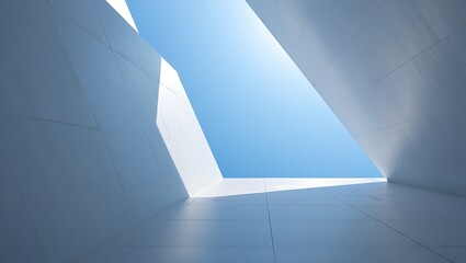 Obraz premium Architectural Minimalism Captures Clear Sky in Abstract Modernism Design