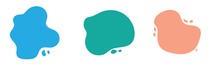 Abstract shapes design fluid background elements vector or colorful liquid creative geometric splashes figures isolated white backdrop modern trendy illustration . Vector Illustration . EPS 10 . 