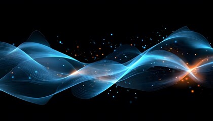 Abstract design of flowing, luminous waves.