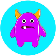Fototapeta premium A set of cute and goofy cartoon monsters with unique shapes, bright colors, and funny expressions. Perfect for kids' games, stickers, avatars, and educational illustrations.