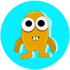 Obraz premium A set of cute and goofy cartoon monsters with unique shapes, bright colors, and funny expressions. Perfect for kids' games, stickers, avatars, and educational illustrations.