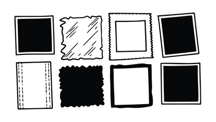 Torn Paper with Black Frames and Grunge Jagged Edges – Template for Banners, Stickers, and Posters


