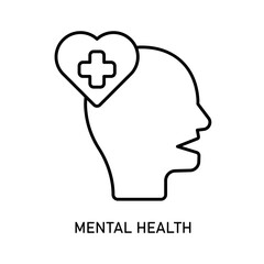 Icon a mental health, isolated against a clean background.