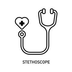 Icon a stethoscope, isolated against a clean background.