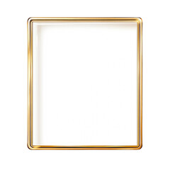 Elegant gold frame with white background, isolated, transparent background, square shape, luxury design element, perfect for mockup, invitation, presentation, template, graphic design,