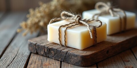 Whimsical Fantasy Soap Bars Tied With Natural Twine Stock Photography - French Country Style - Premium Quality Artisan Soap Collection