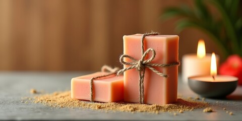 Floral Bloom Soap Bars Tied With Natural Twine Stock Photography - Japanese Zen Style - Premium Quality Artisan Soap Collection