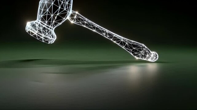 3 d rendered gavel on dark backdrop illustrating law and justice