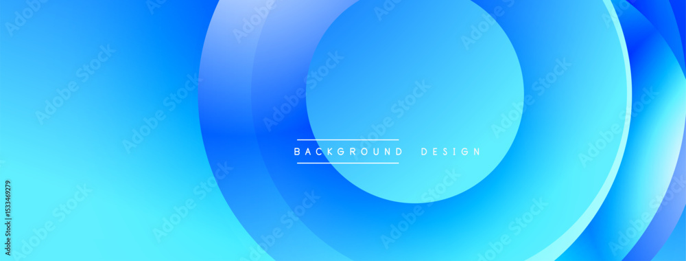 Poster Abstract blue background. Overlapping circles create dynamic visual flow. Modern design suitable for banners, presentations.