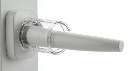 Close up white door handle detail