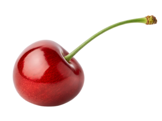 Red cherry isolated on transparent background