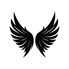 Angel Wings Silhouette – Vector Symbol in Black