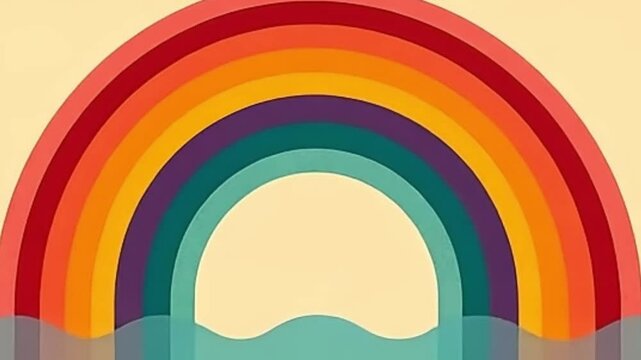 psychedelic background, retro rainbow loop, 70s vector animation, curved rainbow motion, seamless psychedelic pattern, vintage rainbow animation, trippy vector background, colorful retro loop, 