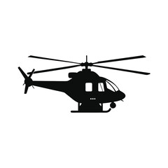 helicopter silhouette vector icon