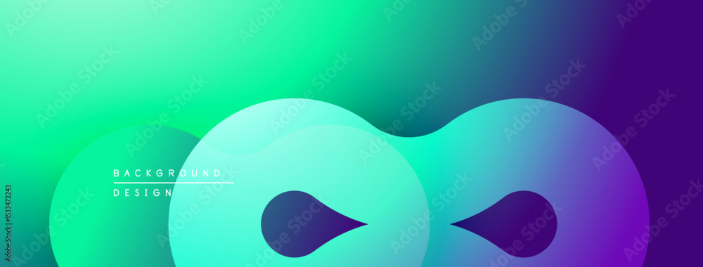 Poster Abstract gradient background. Fluid shapes overlap, creating dynamic visual effect. Vibrant colors transition smoothly. Modern design element.